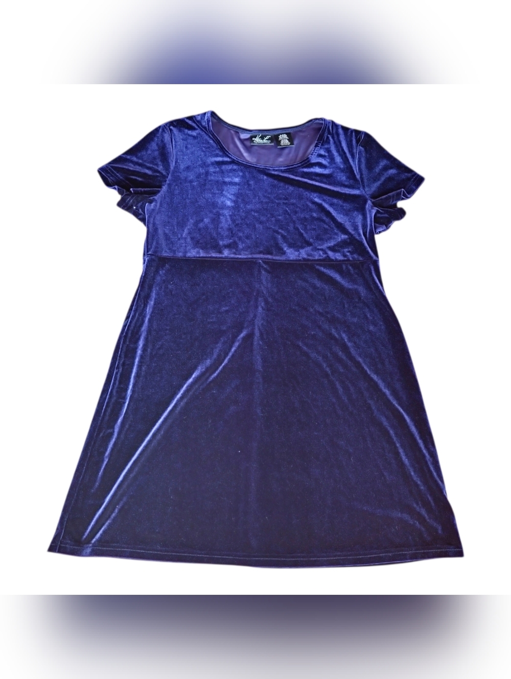 Y2K Slinky Purple Velvet  Mini Dress 90s Grunge XL Whimsigoth Witchy Kathie Lee
